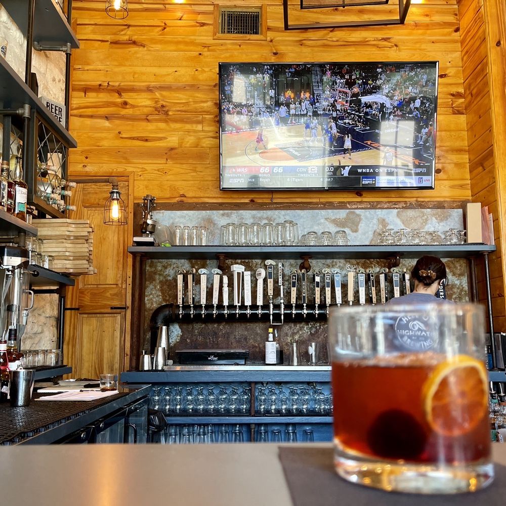 Float The River Brewing - Old fashioned sitting at the bar - American Near Me - Liberty Hill, Texas Float The River Brewing - Old fashioned sitting at the bar - American Near Me - Liberty Hill, Texas