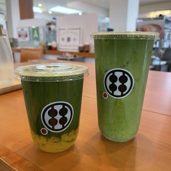 Warabimochi Kamakura - iced Matcha+Yuzu Lemonade with Warabimochi (medium) and large iced matcha latte - Desserts Near Me - Arcadia, California Warabimochi Kamakura - iced Matcha+Yuzu Lemonade with Warabimochi (medium) and large iced matcha latte - Desserts Near Me - Arcadia, California