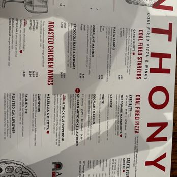 Anthony's Coal Fired Pizza & Wings - New menu - Pizza Near Me - Boca Raton, Florida