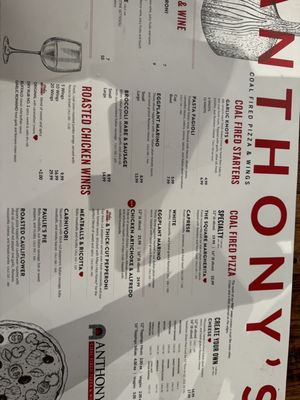 Menu photo 2 Anthony's Coal Fired Pizza & Wings Boca Raton, FL