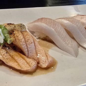 Sushi Loco - Seared salmon, yellowtail belly and salmon belly - Sushi Bars Near Me - Corona, California Sushi Loco - Seared salmon, yellowtail belly and salmon belly - Sushi Bars Near Me - Corona, California
