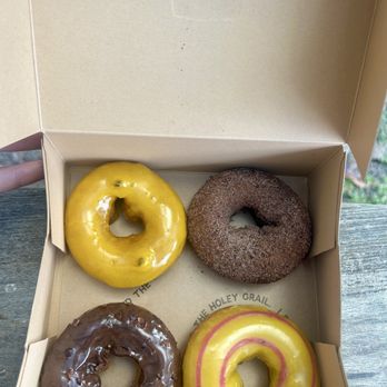 Holey Grail Donuts - Lilikoi, Chocolate Crunch, POG, Food of the Gods - Vegan Near Me - Hanalei, Hawaii Holey Grail Donuts - Lilikoi, Chocolate Crunch, POG, Food of the Gods - Vegan Near Me - Hanalei, Hawaii