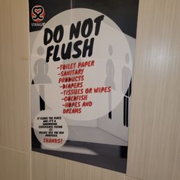 Kinda gross that you can't flush toilet paper...