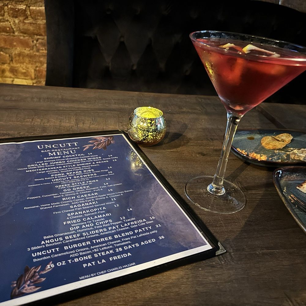 Cocktails and menu. Cocktails and menu.