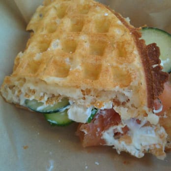 Bruxie - Salmon waffle. - Sandwiches Near Me - Orange, California Bruxie - Salmon waffle. - Sandwiches Near Me - Orange, California