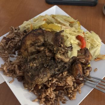 B&L Carribean Restaurant - Jerk Chicken (Small) with cabbage and rice & beans. - Caribbean Near Me - Carlisle, Pennsylvania B&L Carribean Restaurant - Jerk Chicken (Small) with cabbage and rice & beans. - Caribbean Near Me - Carlisle, Pennsylvania
