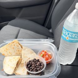 Kids meal with bottled water