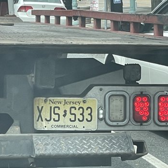 Bin Towing - The plates of the specific vehicle - Auto Repair Near Me - Perth Amboy, New Jersey