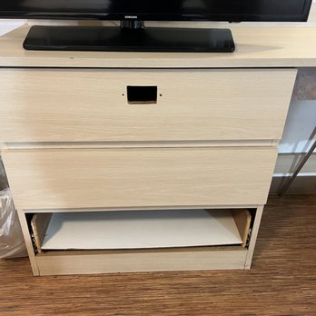 Motel 6 - Tv stand, hole where drawer pull should be, missing bottom drawer - Hotels Near Me - Saint Joseph, Missouri Motel 6 - Tv stand, hole where drawer pull should be, missing bottom drawer - Hotels Near Me - Saint Joseph, Missouri