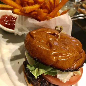 Elements Restaurant & Bar - Wagyu Burger & Sweet Potato fries. - American Near Me - Monrovia, California
