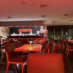 Restaurant area and where the sushi is made