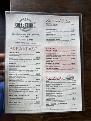 Menu photo 6 Caffe Chiave Oakland, CA