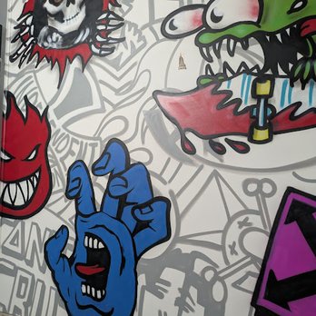 Twin City Deli - Bathroom mural. Thin toilet paper, but great art. - Delis Near Me - Tonawanda, New York