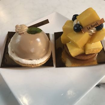 La Forêt - Earl Grey Mousse Cake and Mango Fruit Tart - Coffee & Tea Near Me - Burnaby, British Columbia La Forêt - Earl Grey Mousse Cake and Mango Fruit Tart - Coffee & Tea Near Me - Burnaby, British Columbia