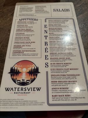 Menu photo 2 Watersview Restaurant Littleton, NC