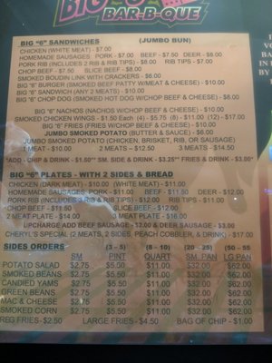 Menu photo 1 Big "6" Bar-B-Que Sugar Land, TX Menu photo 1 Big "6" Bar-B-Que Sugar Land, TX