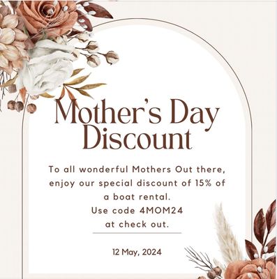 Mother's Day Discount Special - Use code 4MOM24 for a special 15% off for all Mother's Day cruises reservations
Book today! Mother's Day Discount Special - Use code 4MOM24 for a special 15% off for all Mother's Day cruises reservations
Book today!