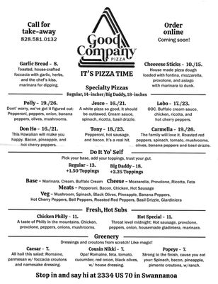 Menu photo 3 Good Company Pizza Swannanoa, NC Menu photo 3 Good Company Pizza Swannanoa, NC