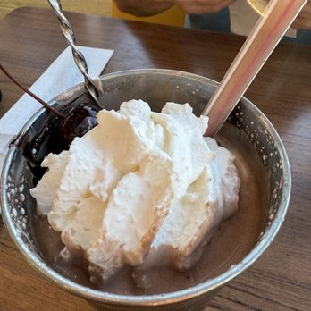 Joe's Farm Grill - Top view of dark chocolate milkshake - American Near Me - Gilbert, Arizona