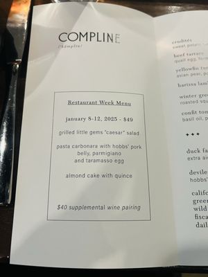 Menu photo 4 Compline Restaurant Napa, CA