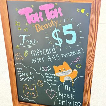 TokTok Beauty - 5 gift card promo with 45 purchase - Cosmetics & Beauty Supply Near Me - Milpitas, California TokTok Beauty - 5 gift card promo with 45 purchase - Cosmetics & Beauty Supply Near Me - Milpitas, California