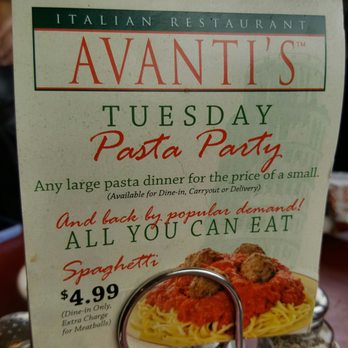 Avanti's Italian Restaurant - Great place to go with your family. It's an inexpensive place to eat great food. The bread is a must. The Ravioli is quite good. - Italian Near Me - Normal, Illinois