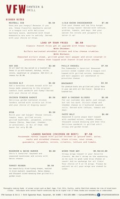 Menu photo 1 VFW Post 660 Canteen & Grill Savannah, GA Menu photo 1 VFW Post 660 Canteen & Grill Savannah, GA