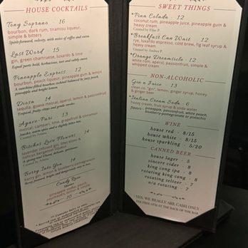 Frank - Menu - Whiskey Bars Near Me - Sacramento, California