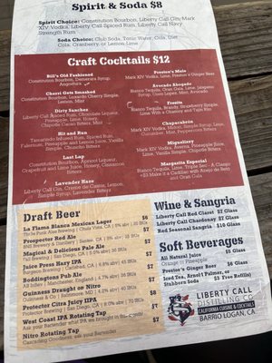 Menu photo 1 Liberty Call Distilling San Diego, CA Menu photo 1 Liberty Call Distilling San Diego, CA