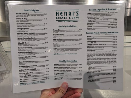 Menu photo 3 Henri's Bakery & Deli Atlanta, GA Menu photo 3 Henri's Bakery & Deli Atlanta, GA