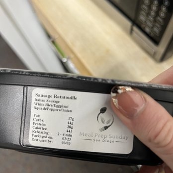 Meal Prep Sunday - I like that they include the nutrition facts (though it doesn't include any side sauces and cheeses - but no big deal). - Food Delivery Services Near Me - Vista, California