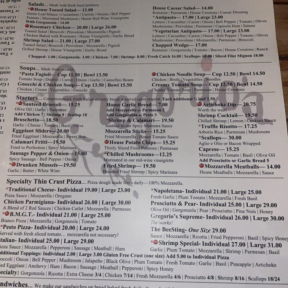 Gregorio's Restaurant - Menu - Italian Near Me - Carlsbad, California Gregorio's Restaurant - Menu - Italian Near Me - Carlsbad, California