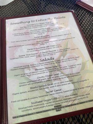 Menu photo 1 Secret Garden Cafe Sedona, AZ Menu photo 1 Secret Garden Cafe Sedona, AZ
