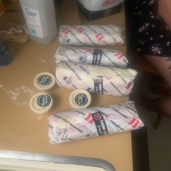 Jimmy John's - Thanks for cramming all four sandwiches and all four side into one little bag.. way to cut corners..
