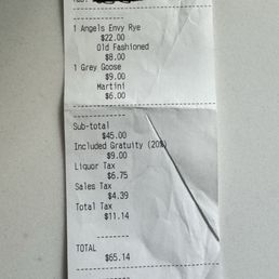 Exhibit A on the overpriced drink, non-deserving 20%, rude and slow bartender. Exhibit A on the overpriced drink, non-deserving 20%, rude and slow bartender.