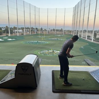 Topgolf - Evening view looking east. - Sports Bars Near Me - Ontario, California