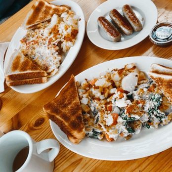 Riverside Cafe & Diner - Meat Lovers Omelette and Greek Scramble. Both were great! - Breakfast & Brunch Near Me - Newburyport, Massachusetts Riverside Cafe & Diner - Meat Lovers Omelette and Greek Scramble. Both were great! - Breakfast & Brunch Near Me - Newburyport, Massachusetts