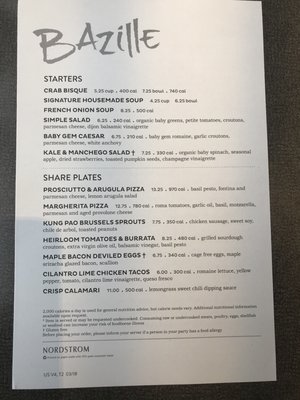 Menu photo 1 Bazille at Nordstrom Jacksonville, FL Menu photo 1 Bazille at Nordstrom Jacksonville, FL