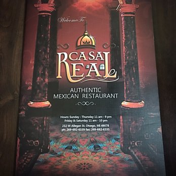 Casa Real - Menu: view 1 - Mexican Near Me - Otsego, Michigan