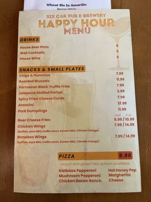 Menu photo 3 Six Car Pub & Brewery Amarillo, TX Menu photo 3 Six Car Pub & Brewery Amarillo, TX