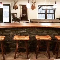 Local Wood - live edge walnut bar top, live edge bar stools