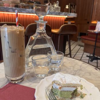 Fellini Coffee - Chelsea - Olive oil pistachio cake, vanilla latte - Coffee & Tea Near Me - New York, New York Fellini Coffee - Chelsea - Olive oil pistachio cake, vanilla latte - Coffee & Tea Near Me - New York, New York