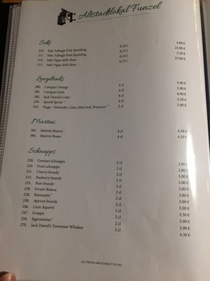 Menu photo 1 Altstadtlokal Funzel Sindelfingen, BW