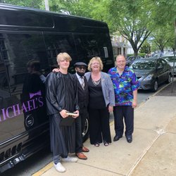 Michael's Classic Limousine - Our grandson, Reuben, and Us.