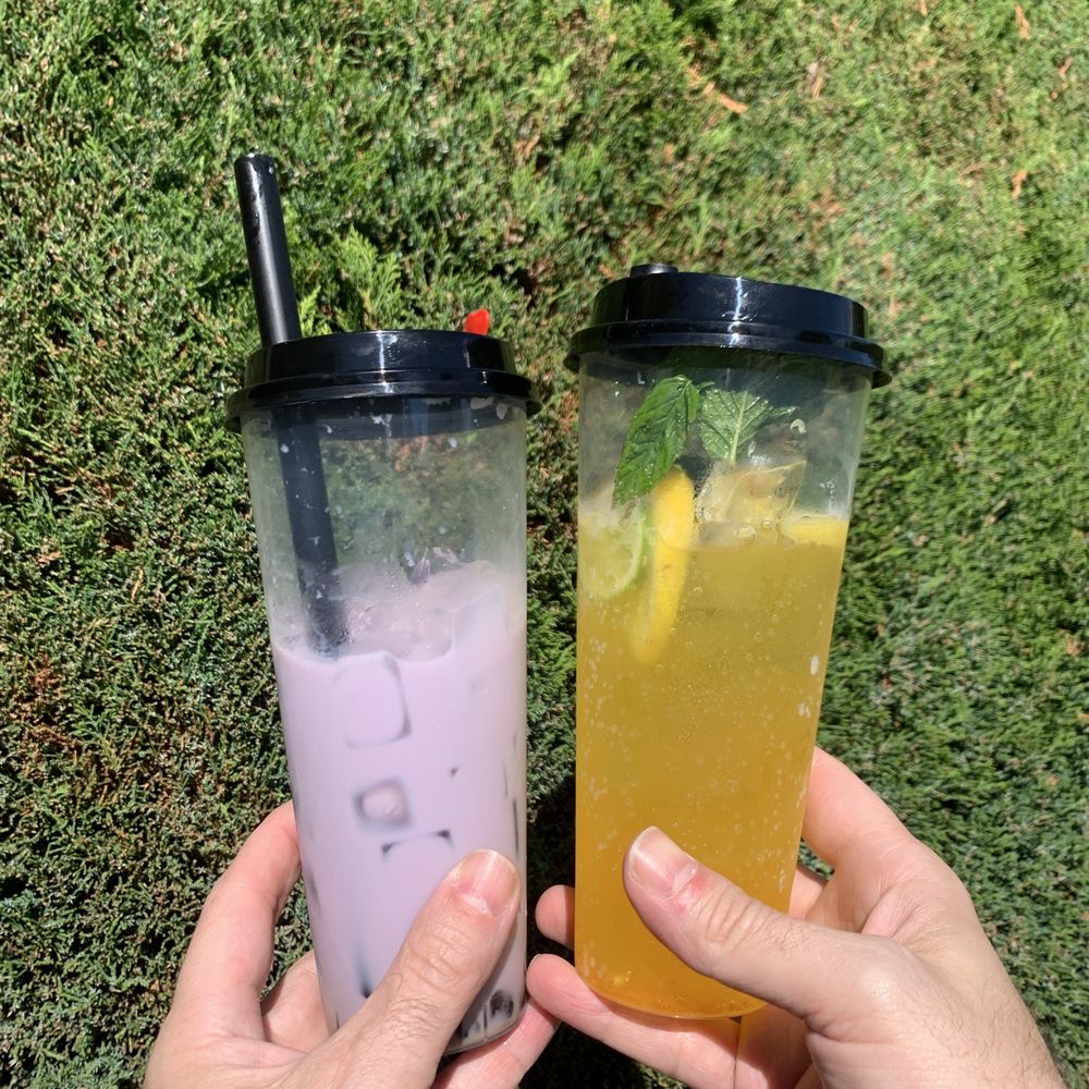 Boba House - Taro milk tea with brown sugar boba and mango mojito - Bubble Tea Near Me - Seattle, Washington