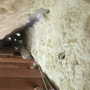 Federal Conservation - 8" open cell spray foam attic knee wall/HVAC mechanical room now a sealed environment.! - Insulation Installation Near Me - Dix Hills, New York Federal Conservation - 8" open cell spray foam attic knee wall/HVAC mechanical room now a sealed environment.! - Insulation Installation Near Me - Dix Hills, New York