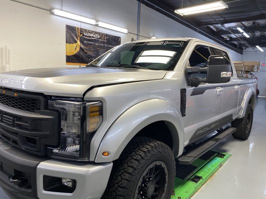 Photo of Cactus Window Tinting - Scottsdale, AZ, US. Rough Super Duty in for Paint protection film install.