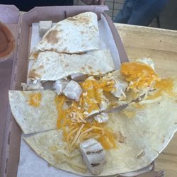 This is me going back to return this in cooked item!!!! Uncooked chicken and cheese.