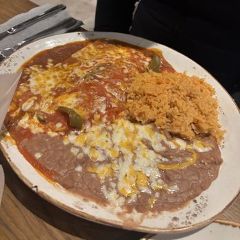 El Zarape Cocina Y Tequila - Zarape plate - chili relleno cheese enchilada and crispy chicken or beef taco - Mexican Near Me - Cypress, California