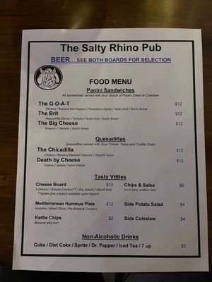 Menu photo 2 The Salty Rhino Pub West Linn, OR Menu photo 2 The Salty Rhino Pub West Linn, OR